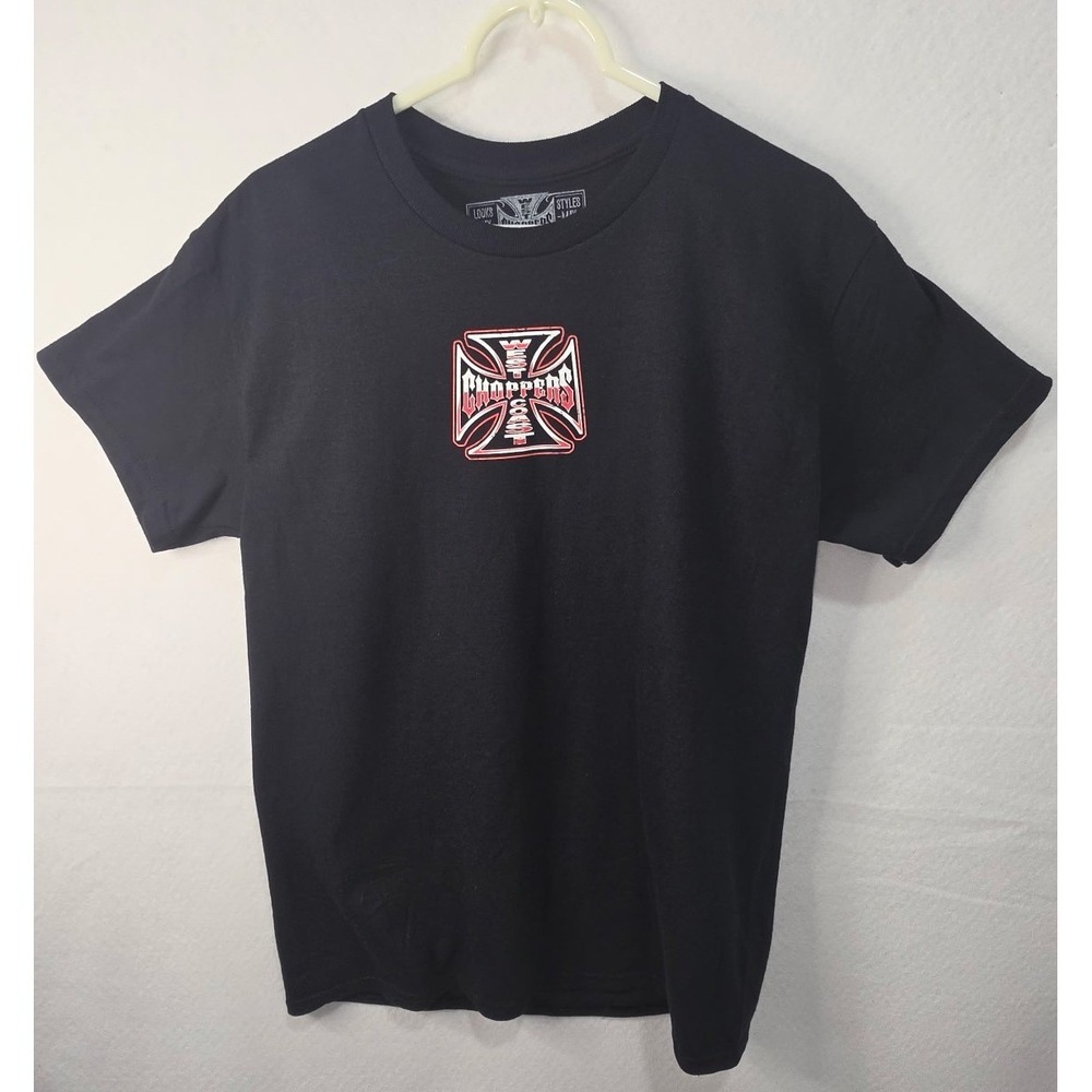 West Coast Choppers Jesse James Iron Cross Graphic T-Shirt Mens Medium Black